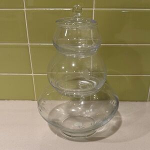 Princess House 4-Piece Crystal Stacked Jar Set